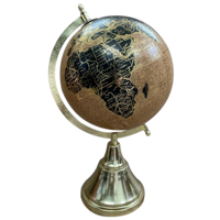 Globo de metal flotante con mapa del mundo gris de calidad superior fabricado en la India para decoración de oficinas y fines educativos