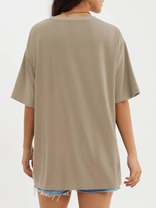 T-shirt Boxy personnalisé pour femmes T-shirt en coton à col rond T-shirt Boxy surdimensionné de haute qualité Impression de logo T-shirts respirants - Product Image 3