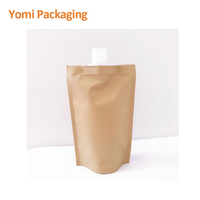 Stock de papier kraft imprimé personnalisé emballage de liquide autoportant sac à bec liquide étanche