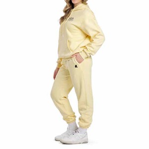 Conjunto de chándal deportivo de invierno de peso pesado de algodón 100% personalizado para mujer, conjunto de Sudadera con capucha de bloque de Color de secado rápido con cintura elástica - Product Image 3