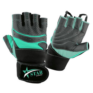 Guantes de cuero sintéticos de alta calidad personalizables de medio dedo equipo de fitness de levantamiento de pesas resistente para gimnasio y Deportes - Product Image 2