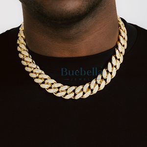 Collar de cadena de eslabones cubanos chapado en oro de 19mm para hombres de Hip Hop con diamante de plata 925 de 18K y joyería de moissanita VVS - Product Image 1