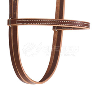 Brides de cheval en cuir avec tête façonnée Bride de cheval légèrement incurvée Légère Qualité exclusive Fabriqué au Pakistan - Product Image 5