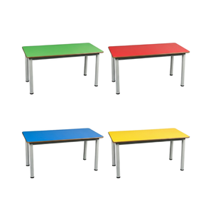 Mesa Moderna para Niños con Superficie de MDF y Estructura Metálica Rectangular, Mesa de Actividades para Preescolar, Aula y Entrenamiento, Venta al Por Mayor - Product Image 1