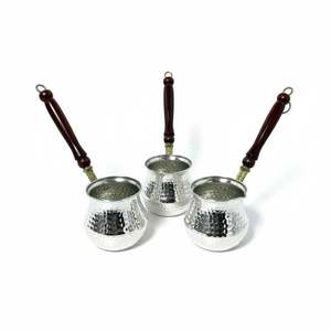 Ensemble de 3 pièces vintage en cuivre pour cafetière, traditionnel pour le thé, vaisselle automatique durable en laiton, verre, céramique, plastique, métal - Product Image 4