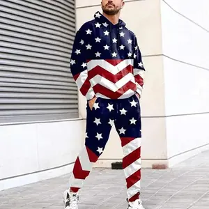 Custom Oversized <b>Alphabet</b> <b>Print</b> Tracksuit Men Hoodie Jogger Set Streetwear Plus Size - Product Image 3