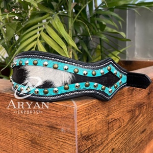 Prix de gros Collier de chien en cuir personnalisé usiné à la main Rivets en cuir de vachette classiques faits à la main Colliers pour animaux de compagnie Cadeaux personnalisés pour chiens - Product Image 1