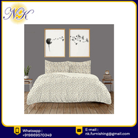 100% coton moderne tissé bloc à main imprimé Double taille ensemble de draps avec 2 taies d'oreiller 500TC fils