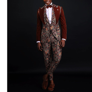 3 piezas pantalones abrigo hombres traje de graduación hombres trajes cuello mandarín esmoquin Casual Formal Homme doble botonadura rayas peinada traje - Product Image 2