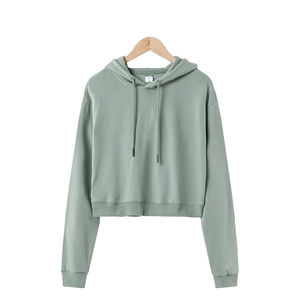 High Quality Customizable Full Zip <b>Women's</b> Hoodie Long Length Winter Crop <b>Top</b> with High Cotton <b>for</b> Fall and Winter Season - Product Image 3