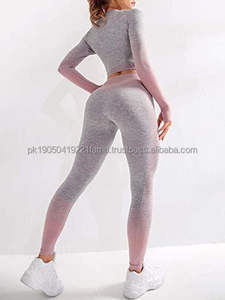 Nouveauté 2026 – Vente en gros : Hauts de yoga respirants sans coutures pour femmes avec logo personnalisé, ensembles de sport 2/3 pièces, tenues de fitness et survêtements. - Product Image 2