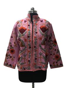À la main Boho Chic Multicolore Suzani Brodé Coton Respirant Boho Style Artisan Fabriqué Floral Design Veste Traditionnelle - Product Image 2