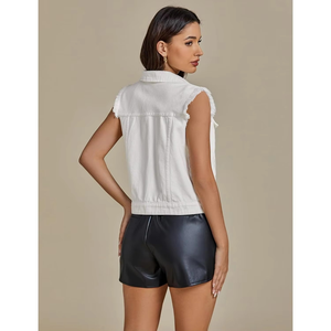 Chaleco Vaquero de Mezclilla sin Mangas de Diseño Nuevo y Calidad Premium, Unisex para Hombre y Mujer, Chaleco Vaquero con Capucha para Mujer - Product Image 2