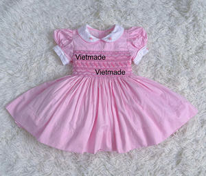 NOUVEAU Collection Printemps Robe smockée à la main pour tout-petits Filles Boutique Robes smockées pour bébés filles Vêtements bouffants pour bébés - Product Image 6