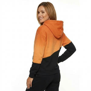 Wholesale Ladies Two Tone Patchwork Hoodies Oversized Loose Fit Casual Kangaroo Pocket Heavyweight Terry Cotton Fleece Hoodies - Product Image 2