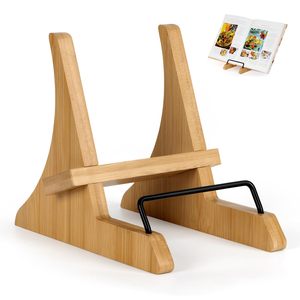 Wooden Recipe Rack Desktop Menu Display for Restaurant Home Bookshelf Phone and <b>Tablet</b> <b>Holder</b> - Product Image 1