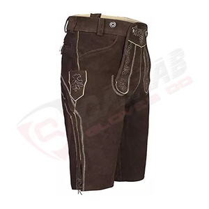 Short en cuir suédé pour homme Lederhosen Plus Size Summer XL Pants Zipper Fly Front Pleated Respirant Waterproof Printed Design - Product Image 2