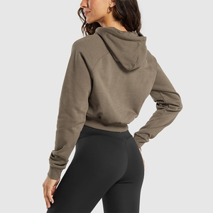 Pull à capuche en molleton pour femmes taille américaine personnalisée coton polyester mélangé Gym Fitness Yoga course à pied manches raglan hiver devant - Product Image 2