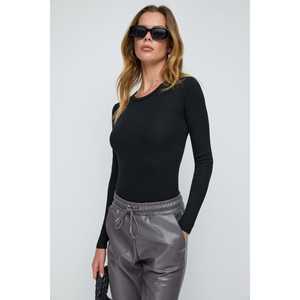 Blusa Casual de Manga Larga con Cuello Redondo y Logotipo Frontal, 100% Algodón, 220g - Product Image 1