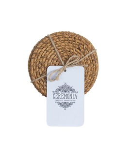 ชุดที่รองแก้วหวายสานด้วยมือถาดรองแก้วและแผ่นรองแก้วสำหรับดื่มแก้ว - Product Image 1