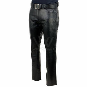 กางเกงหนังผู้ชายระบายอากาศได้ดีกางเกงหนังฟอกพรีเมี่ยม - Product Image 2