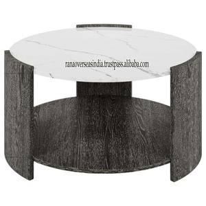 Produit de haute qualité Table basse circulaire moderne Utilisation de la table centrale en bois de dernière qualité pour le salon et le bureau à domicile au meilleur taux - Product Image 1