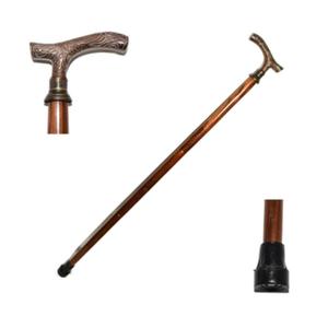 Handmade Wooden Walking <b>Stick</b> with Brass Handle and Brown Finished Perfect for Support and Elegant Functionality Hard material - Product Image 1