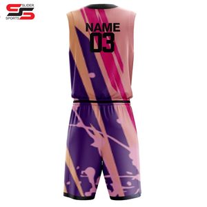 Conjunto de Uniformes de Baloncesto, Uniformes de Baloncesto Sublimados, Jerseys, Pantalones Cortos Bordados, Aparejos de Sarga, Uniforme de Baloncesto - Product Image 2