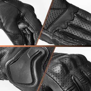 Gants de moto sportifs en cuir de haute qualité, tissu respirant en maille, confortables pour une utilisation en extérieur, gants tactiles élégants - Product Image 6