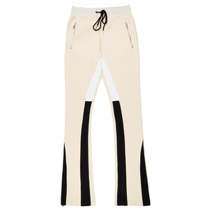 Wholesale Manufacturing Plain Color <b>Joggers</b> <b>Stacked</b> Sweatpants Drawstring Closure Flare Sweatpants With Custom Private Label - Product Image 1