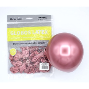 Palloncini in Lattice Party Love 12cm Rossi Metallizzati 50 Pezzi in Confezione Decorazioni per Feste - Product Image 1