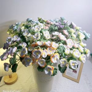 Ramo de Flores Tejido a Crochet, Producto Terminado, DIY, Flor de Pansy Preservada, Flor Artificial, Flor de Lana, Regalo para el Día del Maestro - Product Image 2