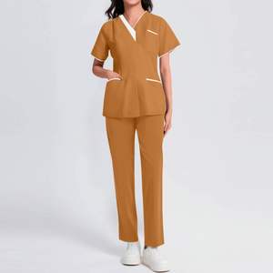 Uniformes Offre Spéciale d'infirmières en coton à manches courtes Uniformes de clinique pour femmes-OEM Scrubs d'infirmières médicales optimaux pour les uniformes d'infirmières de médecins - Product Image 4