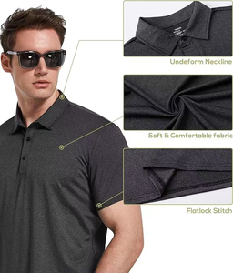 Men's Formal Solid Pattern Knitted Spandex/Polyester <b>Half</b> Sleeve Short Length <b>Shirts</b> with Plain Dyed Moisture Wicking Quick Dry - Product Image 4