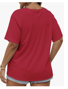 Nouveautés Arrivées : T-shirts à manches courtes et col rond pour femmes grandes tailles, fabrication au Bangladesh, vente en gros, logo personnalisé, hauts en coton uni - Product Image 3