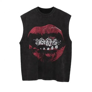OEM Custom High Streetwear Gym Wear <b>Sleeveless</b> Tee Athletic Distressed Men Vintage Stonewashed Oversized Tank <b>Top</b> 100% Cotton - Product Image 1