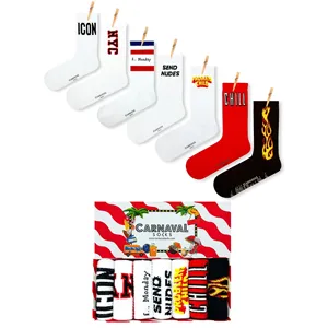NYC 7-Pack Printed Athletic Sports <b>Socks</b> Set 1040 Colorful Digital Printing Customizable Logo Anti-Bacterial for Autumn ODM - Product Image 1