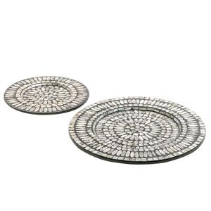 Grand ensemble marketing de deux assiettes de présentation en incrustation d'os, plateau de service à salade pour hôtel et restauration, assiette ronde pour ustensiles de cuisine, vente à chaud - Product Image 1