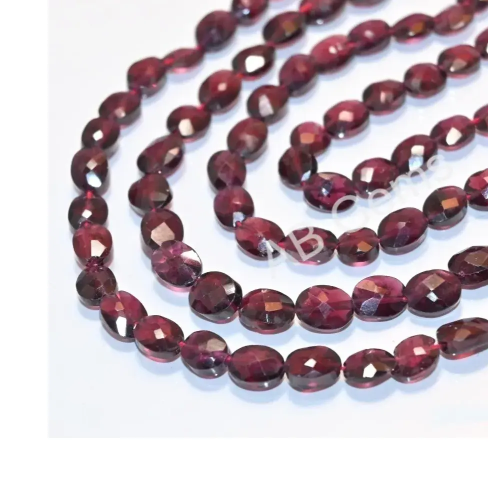 Handmade Faceted Oval Shape Beads Top Selling 2023 Garnet Gemstone Loose Beads Buy From Indian Manufacturer