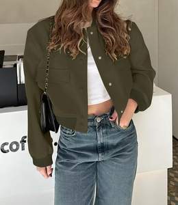 Manteau décontracté à manches longues et boutons pour femmes, avec poches, design et couleur personnalisés, blouson universitaire d'automne, vêtements d'extérieur - Product Image 3
