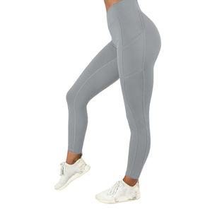 Mallas de nailon Spandex sólidas transpirables Fitness Gym Workout Running Athletic Wear Elástico Suave a la moda - Product Image 6