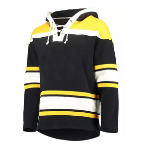 Sweat-shirt de hockey sur glace personnalisé en gros, de haute qualité, à rayures, en polyester épais - Product Image 4