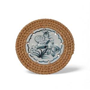 Traditional Vietnamese Rattan Coaster Handmade For <b>Table</b> <b>Protection</b> And Decoration - Product Image 2