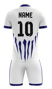 Ropa deportiva profesional personalizada para jóvenes: conjuntos de uniformes de fútbol sublimados con su propio diseño y logotipo que incluyen camisetas y pantalones cortos - Product Image 3