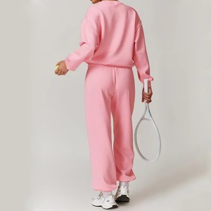 Sudaderas con capucha y sudaderas extragrandes con lentejuelas estampadas de invierno para mujer-Mezcla de algodón y poliéster Mangas con hombros caídos Estilo de calle - Product Image 5