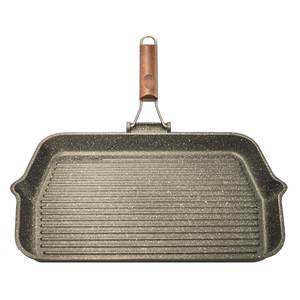GRANITO Dark Grey 0090GRL 43HS Sartén de aluminio antiadherente 43x26cm para Risoli, planchas y sartenes de parrilla - Product Image 2