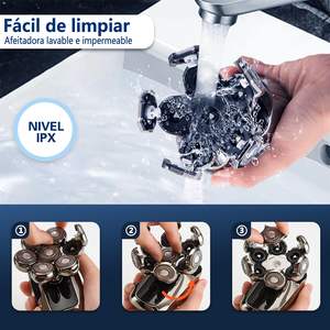 Afeitadora Eléctrica Recargable USB 5 en 1 para Hombre, Máquina de Afeitar Impermeable IPX7 con 8 Cabezales Giratorios y Pantalla LED para Uso Corporal - Product Image 6