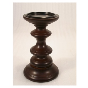 Brown Color <b>Large</b> Solid Wood Pillar <b>Candle</b> Holder for Home Living Room Table Top Decoration Use Solid Wood Pillar Holder - Product Image 5
