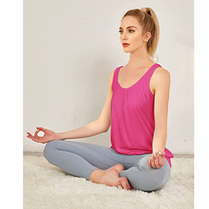 Camiseta sin mangas de algodón para mujer, camiseta informal básica de entrenamiento, camiseta sin mangas para gimnasio y yoga - Product Image 1