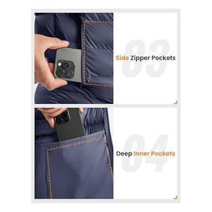 Chaqueta de invierno acolchada con aislamiento empacable ligera para hombre, abrigo hinchado alternativo de plumón resistente al agua de alta calidad - Product Image 6